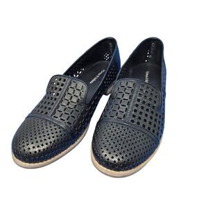 Django & Juliette Womens shoes 40 9 Alycia Black Leather Flat Loafers